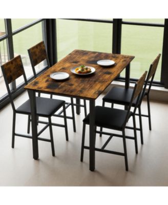Metal & Wood Dining Set for 4