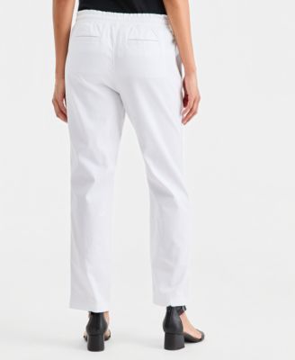 Women's Twill Straight-Leg Pull-On Pants