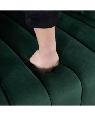 Velvet Swivel Barrel Chair & Half Sofa with Pillows