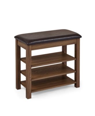 + Adjustable + Wood + Shoe Bench with Storage + Bench