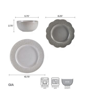 Gia 12 Pc. Dinnerware Set, Service for 4