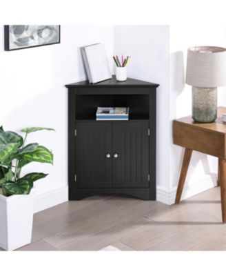 Corner Cabinet with Doors & Shelves