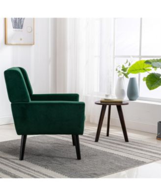 Velvet Accent Chair with Black Legs