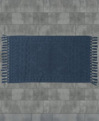 French Connection Nellore Fringe Cotton Bath Rug, 26" x 49"