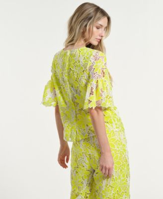 Women's Boxy Eyelet Crewneck Top