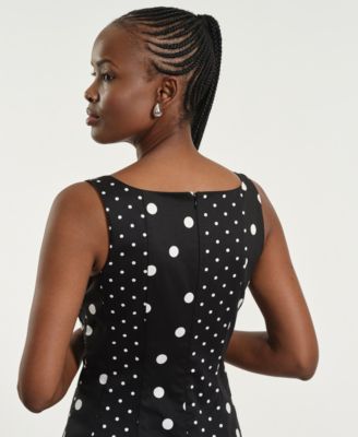 Women's Seamed Square Neck Midi Dress