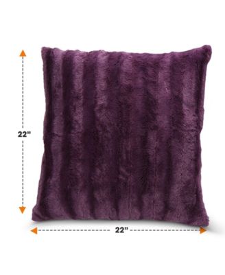 Plush Reversible Faux Fur 2-Pack Decorative Pillow, 22" x 22"