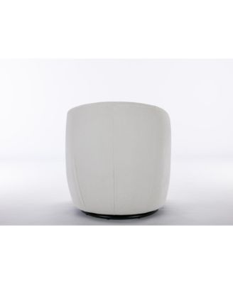 Swanky Swivel Armchair Plush Chenille, Foam Comfort, Black Base