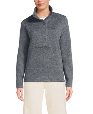 Women's Sweater Fleece Snap Neck Pullover Jacket