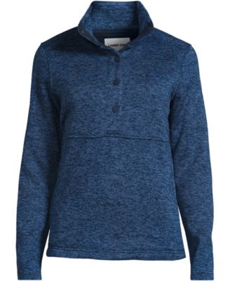 Women's Sweater Fleece Snap Neck Pullover Jacket