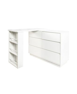 + L-Shaped Desk + Wood (or other material if specified) + Drawers & Storage Cabinet + Desk