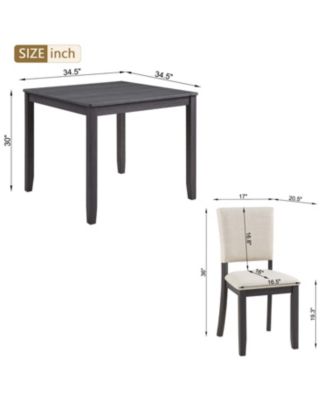 Modern 4-Person Dining Set - Black & Beige