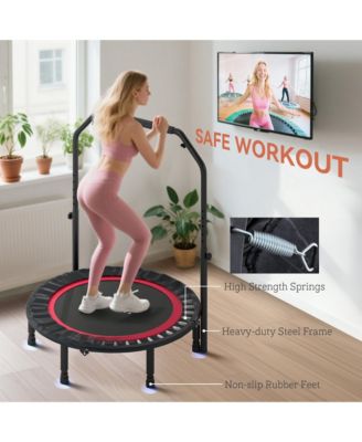 40" Foldable Mini Trampoline, Rebounder Trampoline for Adults