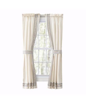 Richmark Tailored Rod Pocket Design Curtain Panel Pair for Windows with Ties 70" x 54" Natural
