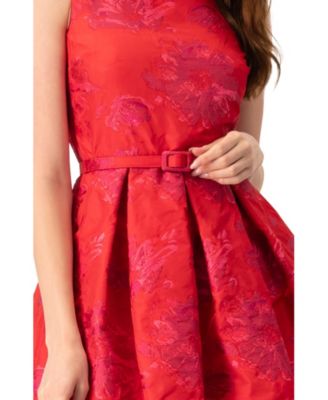 Women's Sleeveless Midi Dress with Round Neck