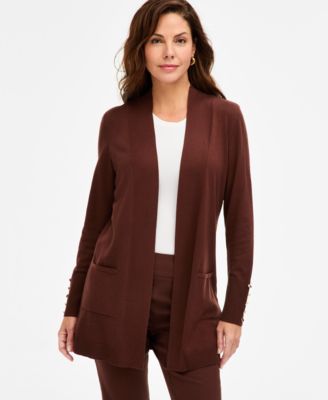 Women's Button-Sleeve Flyaway Cardigan Sweater