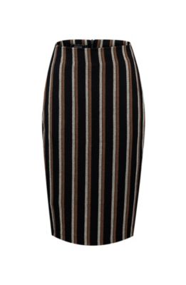 Women's Striped Knee Lenght Skirt