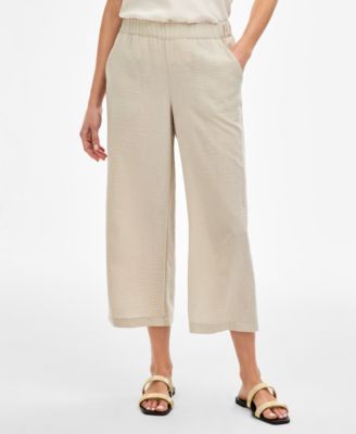 Women's Crinkled Cropped Pull-On Pants