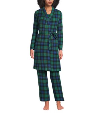 Women's Petite Brushed Cozy Waffle Jersey 3 Piece Pajama Set - Tank Top Pant and Robe
