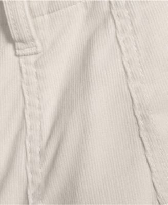 Women's Corduroy High Rise Wide Leg Top Stitch Trousers