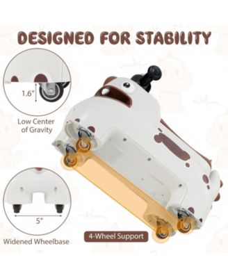 Toddler Ride On Toy Car With LED Lights Sounds And Under Seat Storage