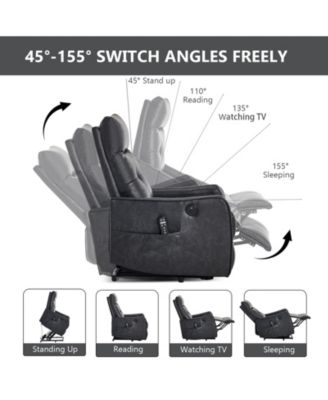 Power Lift Recliner Chair with Massage Heavy Duty Motion Mechanism and One USB for Charging