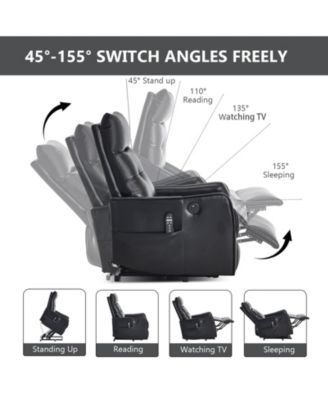 Power Lift Recliner Chair with Massage Heavy Duty Motion Mechanism and One USB for Charging