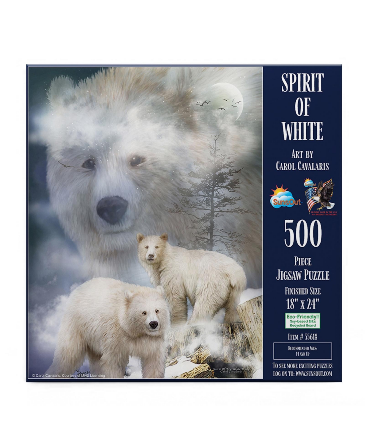 SunsOut Spirit of White Bears 500 piece Jigsaw Puzzle for Adults