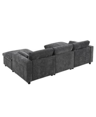 Chenille Modular Sectional Sofa with Ottoman