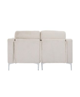 Modular Sectional Two-Seater Sofa Corduroy Sectional Couch Beige