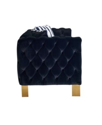 + 84.25"W + Velvet + Tufted + Sofa