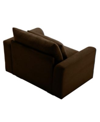 Brown Corduroy Deep Seat Accent Chair