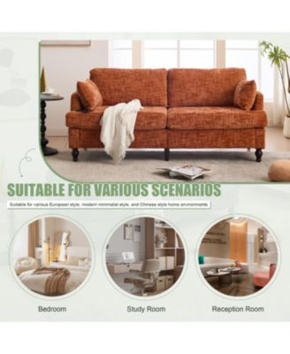 Streamdale Modern Chenille 2-Seater Sofa w/ LED, USB & Storage