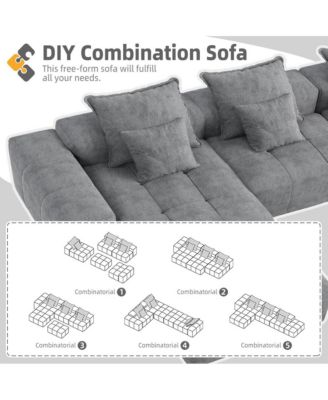 Streamdale Modern Chenille Sectional Sofa with Pillows