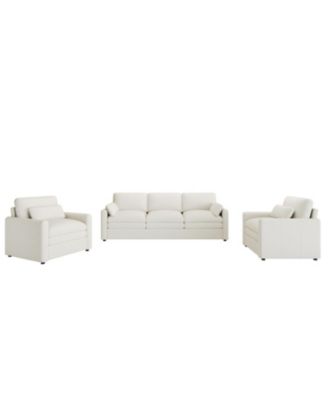 Cozy Beige Upholstered Sofa Set