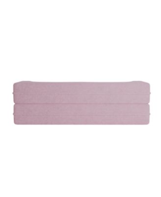 Streamdale Pink Teddy Fabric Convertible Floor Sofa Bed