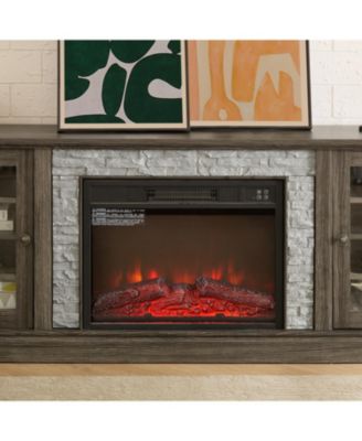 Streamdale 70" TV Stand with Fireplace & Storage, Grey Media Console