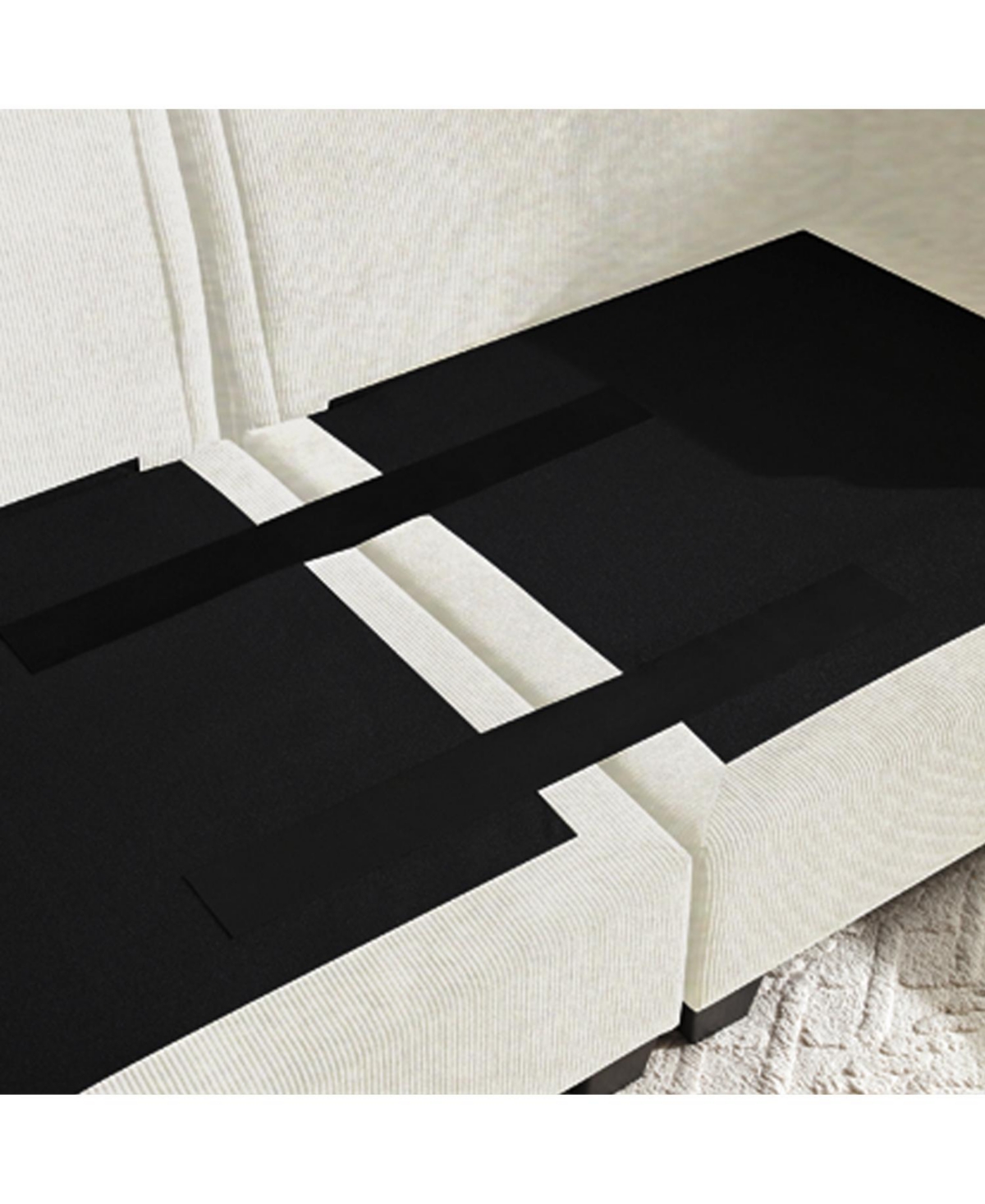 Streamdale Furniture Oversized L-Shaped Sectional Sofa with Drop Down Table & Storage Ottoman