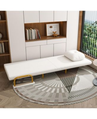 Folding Sofa Bed 3-in-1 Convertible Chair - Adjustable Backrest (White)