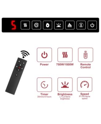  Modern Glass TV Stand w/ Fireplace, LED, Storage for 80" TVs