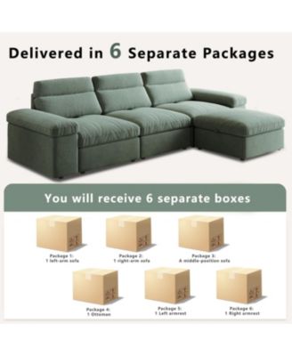 + Modular Sofa + Down & Linen + Adjustable Back & Storage