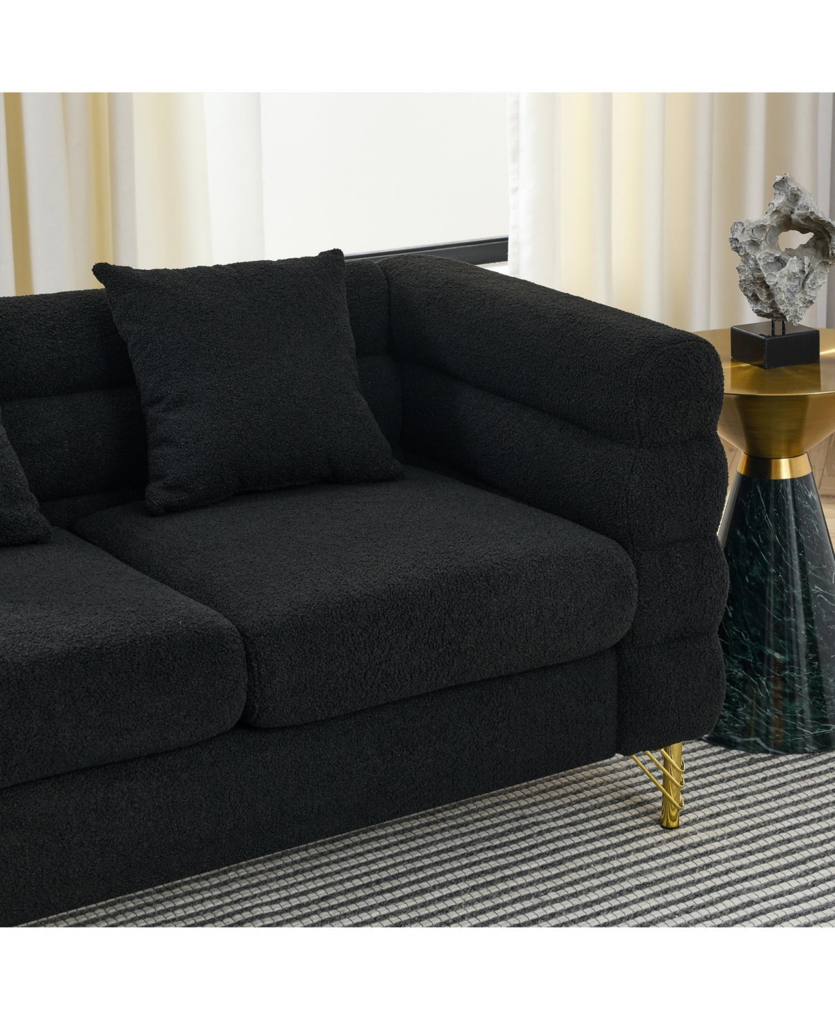 Streamdale Furniture3-seater + 2-seater Combination sofa.black teddy