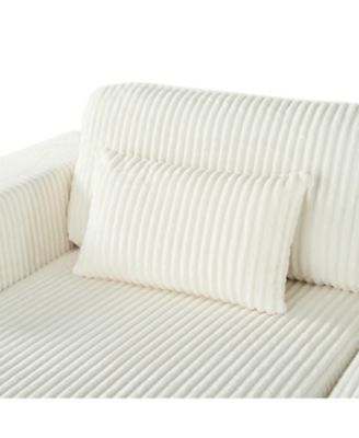 Corduroy Sofa Bed with Pillows