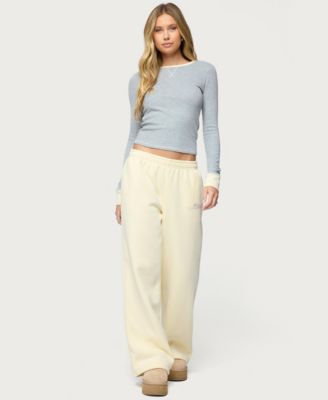 Women's Rora Contrast Long Sleeve Waffle Top