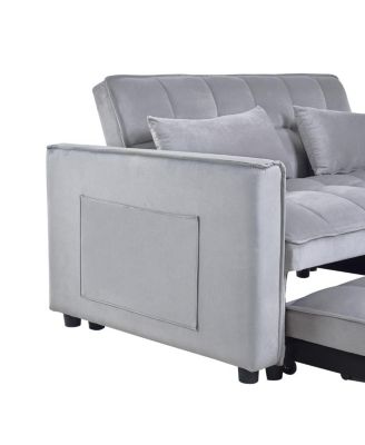 3-in-1 Pull-Out Sleeper Sofa Bed, Convertible Velvet Loveseat with Adjustable Backrest-Maison Boucle