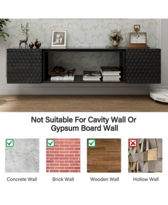 67" Wall-Mounted TV Stand with Storage