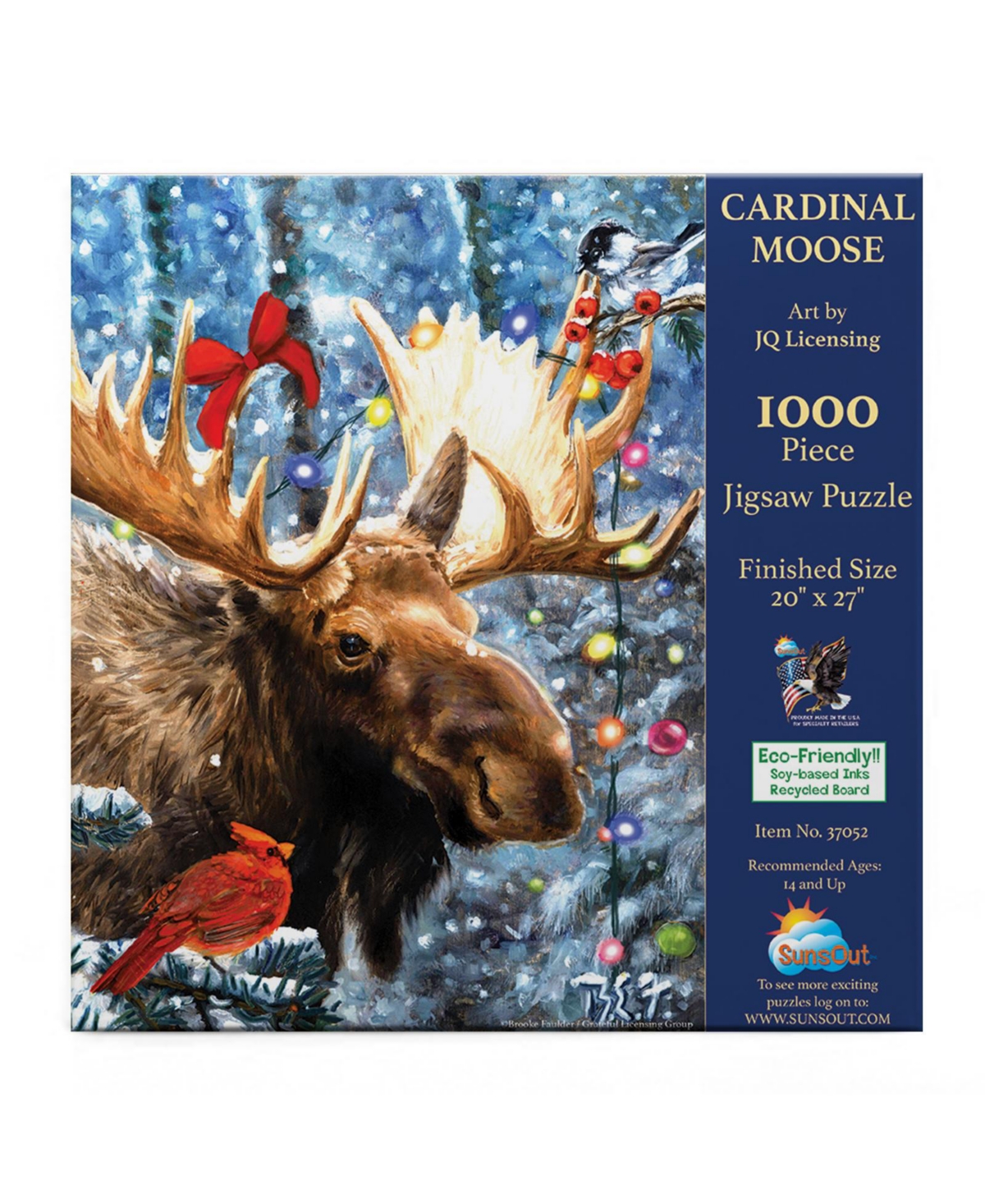 SunsOut Cardinal Moose 1000 piece Jigsaw Puzzle for Adults Christmas