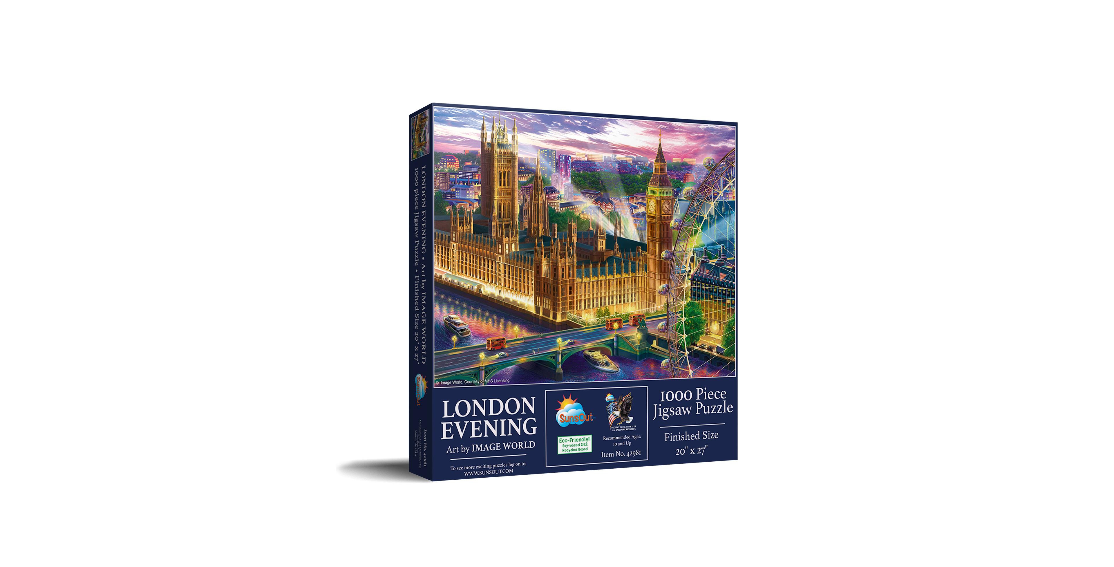 Sunsout London Evening Interlocking 1000-Piece Jigsaw Puzzle, Ages 15+
