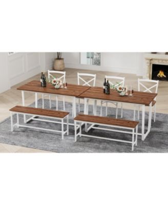 Streamdale Four-piece set table and chair with backrest, industrial style, solid structure