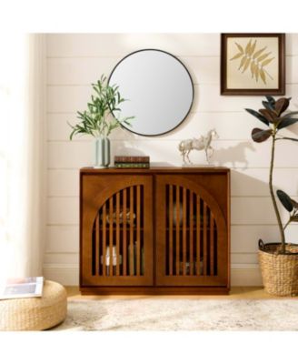  Mid Century Fluted Sideboard Cabinet - Walnut